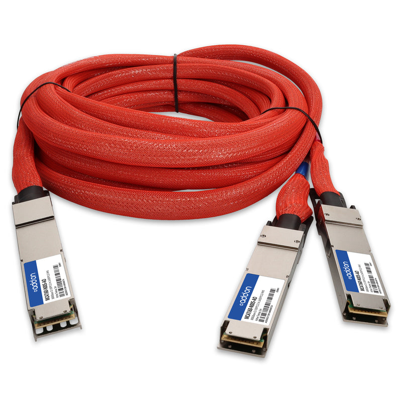 AddOn Mellanox® MCA7J60-N005 Compatible TAA 800GBase-CU OSFP112 to 2xOSFP112-RHS Active Twinax DAC (5m, InfiniBand)