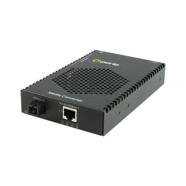Perle S-1110P-S1SC120U Gigabit Ethernet to Fiber PoE Media Converter (SC, 120 km, AC Adapter)