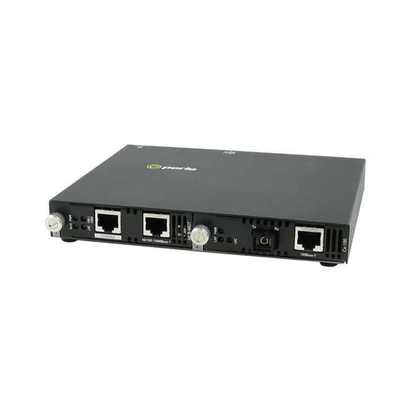 Perle S-1110PP-S2SC10-XT – Gigabit Industrial PoE+ Media Converter, 10/100/1000 to 1000BASE-LX/LH SC, Terminal Block Power, Extended Temp