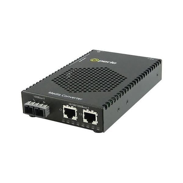 Perle S-1110P-S2ST120 Gigabit Ethernet PoE Media Converter – 120 km, ST, AC Adapter