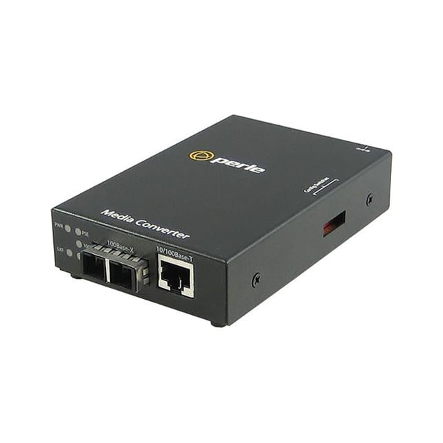 Perle S-110P-S2ST80 Fast Ethernet PoE Media Converter, 10/100Base-TX to 100Base-ZX (ST, 80 km), Stand-Alone with AC Adapter