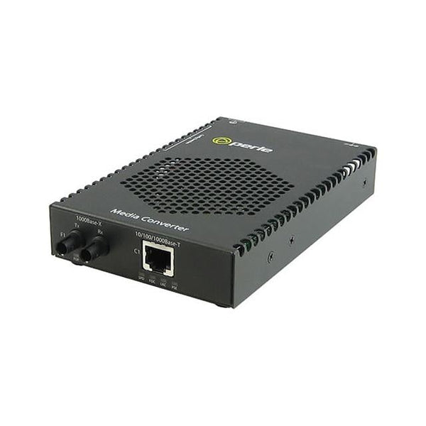 Perle S-1110DP-S2SC10 Gigabit PoE Media Converter – Dual RJ-45 to SC Fiber, 10 km