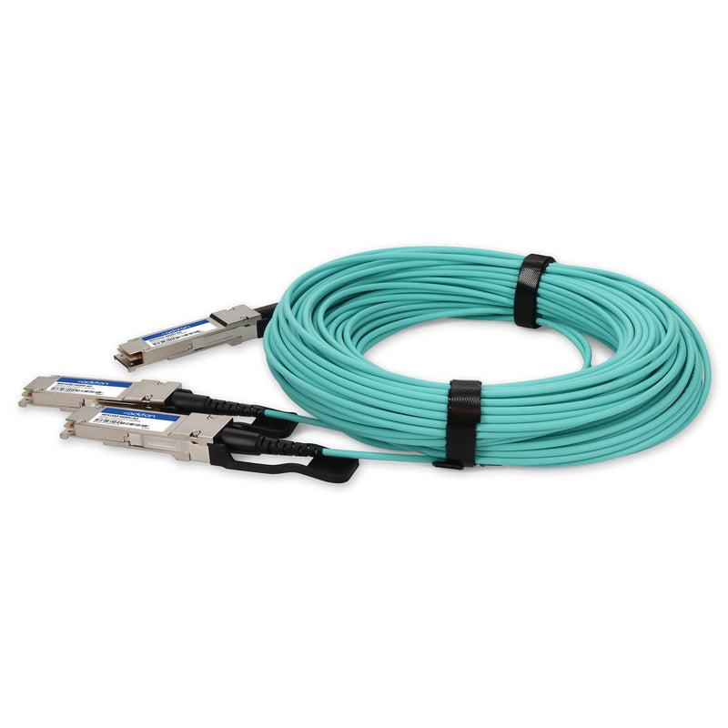 AddOn Mellanox® MFS1S50-H030V Compatible TAA 200G QSFP56 to 2xQSFP56 HDR Active Optical Cable (MMF, 850nm, 30m, LSZH)