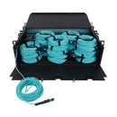 Eaton Tripp Lite N48M-24M8L4-10 Preloaded Fiber Patch Panel, 3U, 24x 12F MTP/MPO-PC to 4x LC Duplex F/F, OM4, 10 m