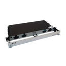 EATON Tripp Lite N48M-2L24L-20 Preloaded Slack-Free Fiber Panel, 1U, 2 x 24F OM4 Trunk Cables, 12 x LC/LC Duplex M/M, 20 m