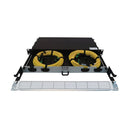 Eaton Tripp Lite N48S-2M3X8M-20 Preloaded Fiber Panel, 1U, 2 x (3 x 8F MTP/MPO-APC Female-to-Female) 24F OS2 Trunk Cables, 20 m