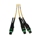 Eaton Tripp Lite N48S-2M3X8M-20 Preloaded Fiber Panel, 1U, 2 x (3 x 8F MTP/MPO-APC Female-to-Female) 24F OS2 Trunk Cables, 20 m