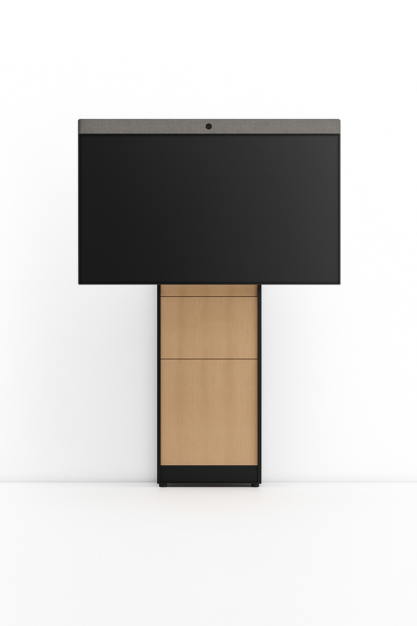 Salamander Designs STR170/MS50/FH1/NO/BK Strut70 Single Mount for Microsoft Surface Hub 50 – Natural Oak Front, Black Trim