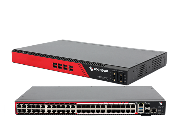 Opengear OM2224-24E-10G-DDC Operations Manager – 24 Serial Ports, 24x 1GbE Switch, 10G SFP+, Dual DC