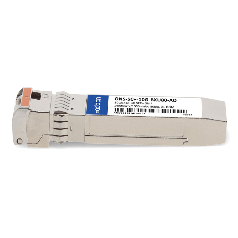 AddOn Cisco® ONS-SC+-10G-BXU80 Compatible TAA 10GBase-BX SFP+ Transceiver (SMF, 1490nmTx/1550nmRx, 80km, LC, DOM)