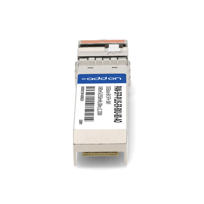 AddOn Palo Alto Networks Compatible 10GBase-BXU BiDi SFP+ Transceiver (SMF, 1330nm-TX/1270nm-RX, 80km, LC, DOM)
