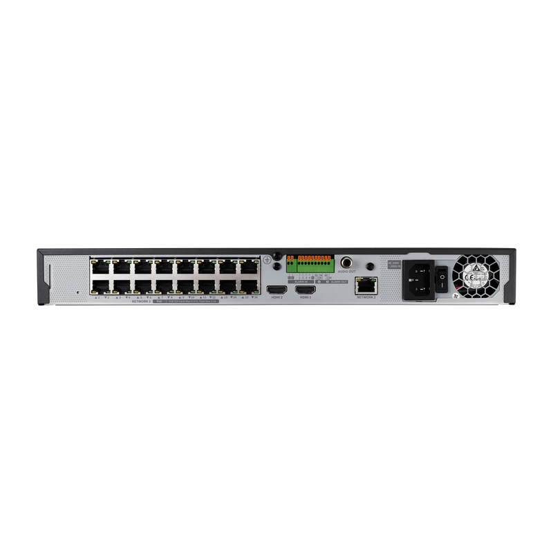 Wisenet QRN-1630S 16-Channel PoE NVR – 16TB HDD