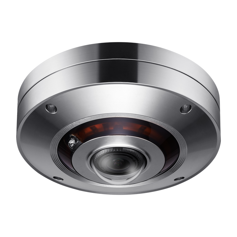 Wisenet XNF-9010RS 12MP Stainless Steel Fisheye Network Camera – Silver – TAA