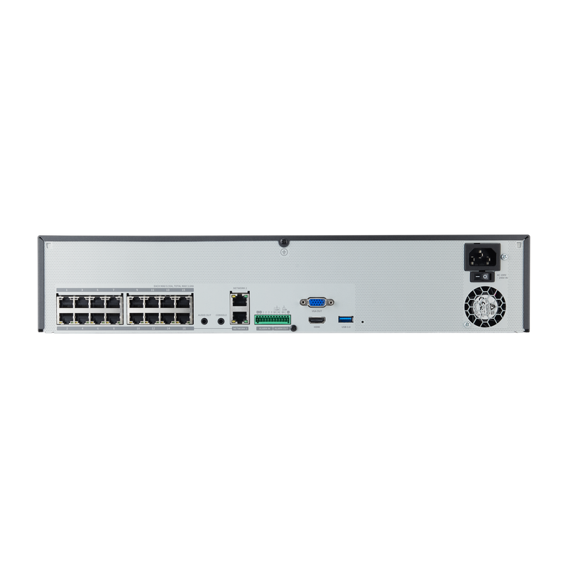 Hanwha Techwin XRN-1620SB1 16-Channel 4K NVR with 4 TB HDD & 16 PoE Ports