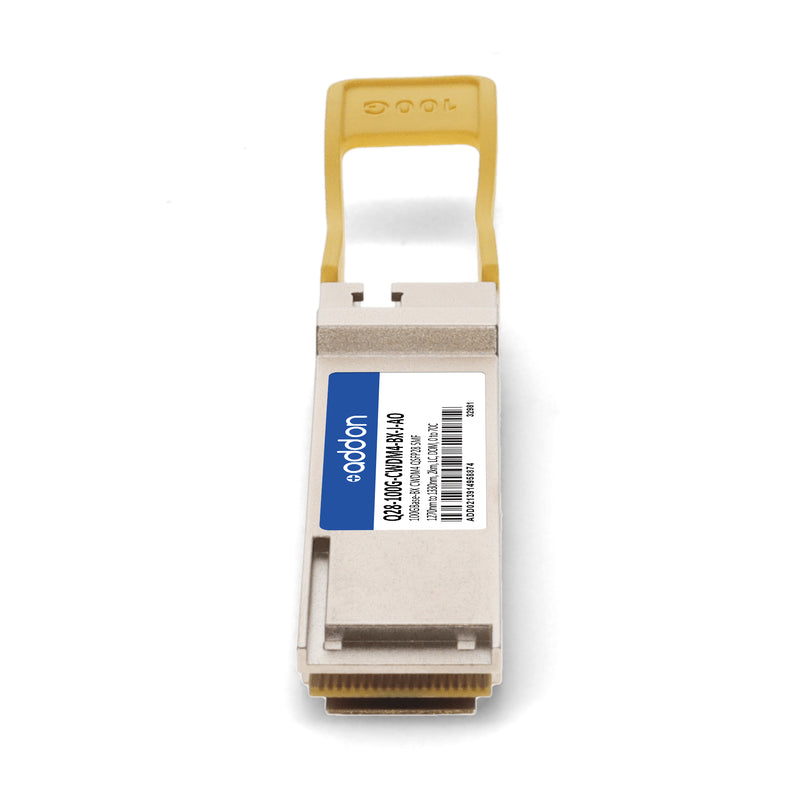 AddOn Juniper Networks® Q28-100G-CWDM4-BX-J Compatible TAA 100GBase-BX CWDM4 QSFP28 Transceiver (SMF, 1270nm–1330nm, 2km, LC, DOM, 0–70°C)