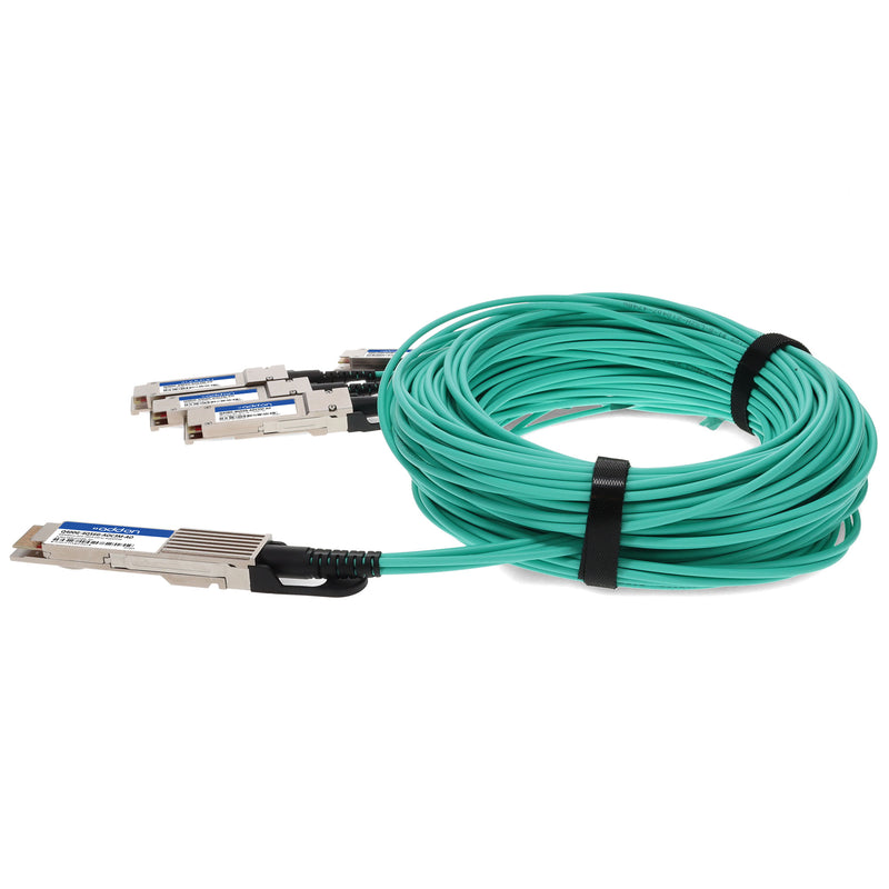 AddOn Q400G-4Q56G-AOC3M-AO Compatible TAA 400GBase-AOC QSFP-DD to 4xQSFP56 PAM4 Active Optical Cable (850nm, MMF, 3m)