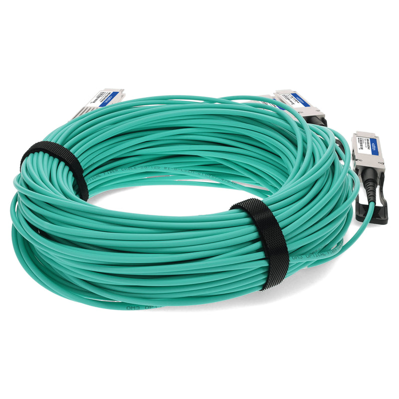 AddOn Q400G-4Q56G-AOC3M-AO Compatible TAA 400GBase-AOC QSFP-DD to 4xQSFP56 PAM4 Active Optical Cable (850nm, MMF, 3m)