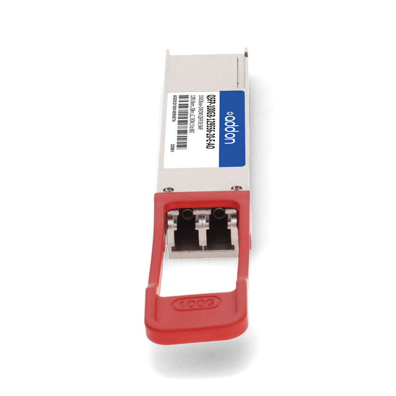 AddOn QSFP-100GB-129556-20-E-AO 100GBase-OWDM QSFP28 1295.56nm 20km LC DOM Transceiver