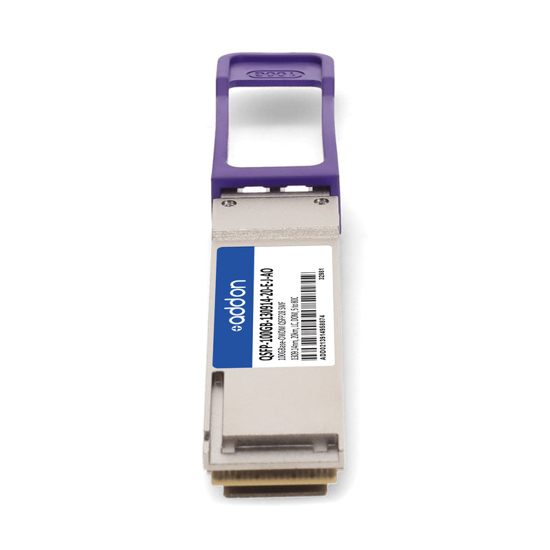 AddOn Juniper Networks® QSFP-100GB-130914-20-E-J Compatible TAA 100GBase-OWDM QSFP28 O-Band Channel OW309 Transceiver (1309.14nm, 20km, LC, DOM, -5 to +80°C, SMF)