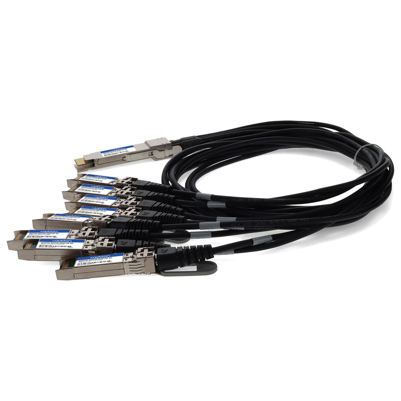 AddOn QSFPDD-8SFP56-PDAC1M Compatible MSA & TAA 400GBase-CU QSFP-DD to 8xSFP56 Passive Direct Attach Cable (1m)