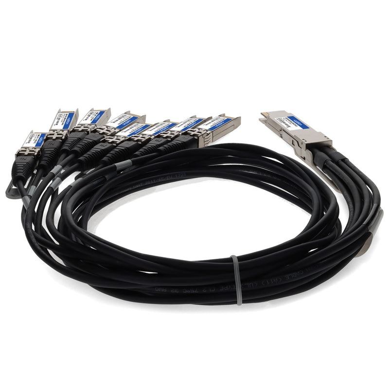 AddOn QSFPDD-8SFP56-PDAC1M Compatible MSA & TAA 400GBase-CU QSFP-DD to 8xSFP56 Passive Direct Attach Cable (1m)