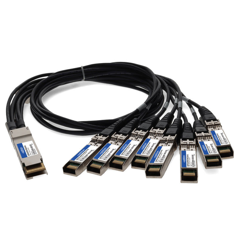 AddOn QSFPDD-8SFP56-PDAC1M Compatible MSA & TAA 400GBase-CU QSFP-DD to 8xSFP56 Passive Direct Attach Cable (1m)