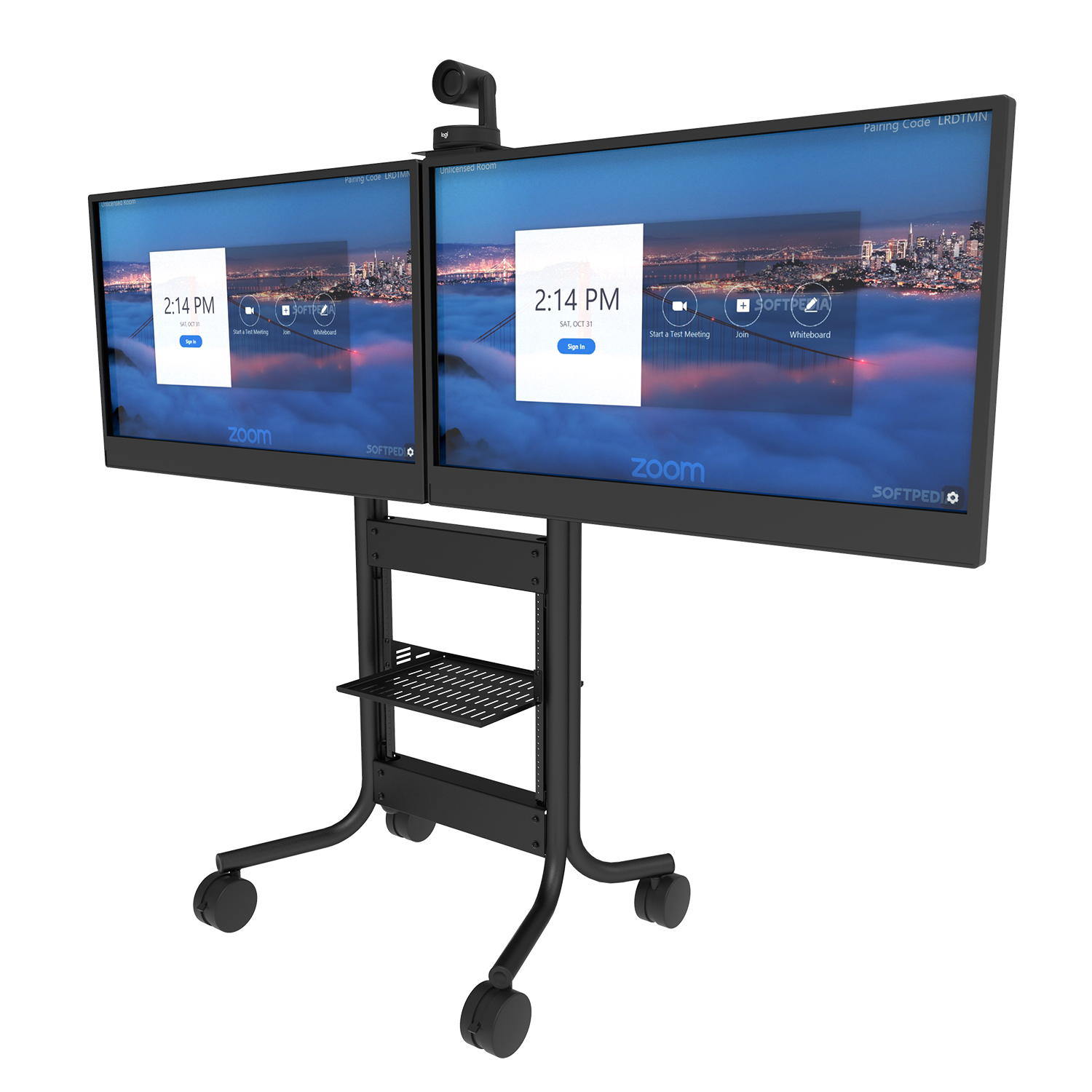 AVTEQ RPS-500L Fixed-Height Dual Display Mobile Cart with 10RU Rack ...