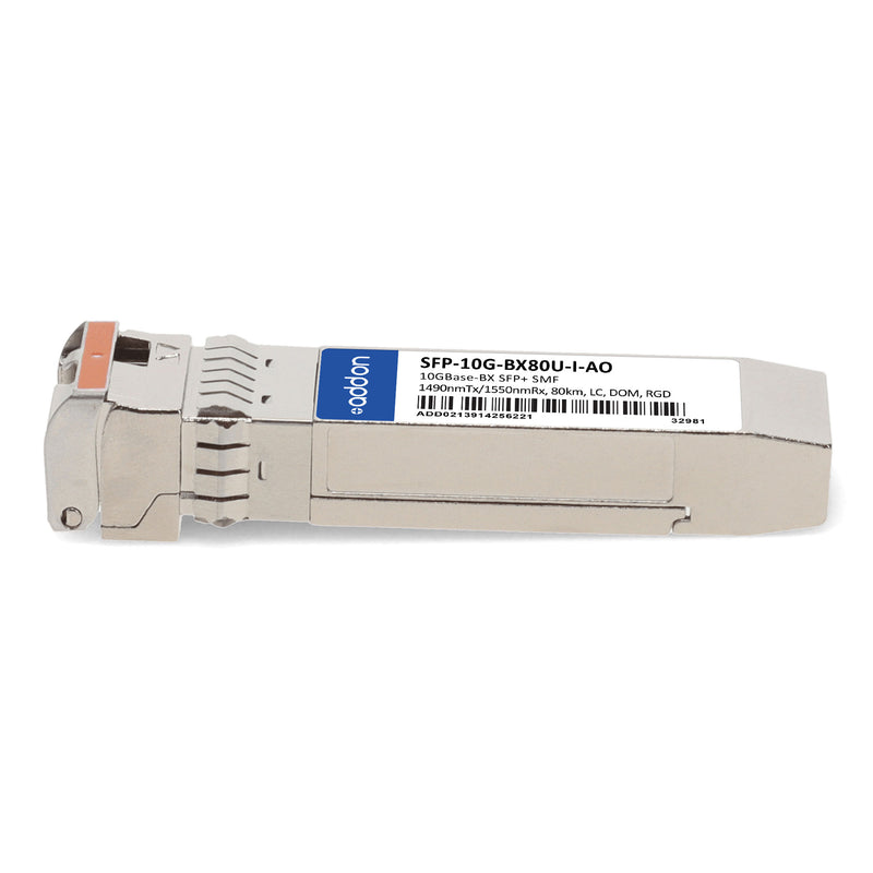 AddOn Cisco® SFP-10G-BX80U-I Compatible TAA 10GBase-BX SFP+ Transceiver (SMF, 1490nmTx/1550nmRx, 80km, LC, DOM, -40 to 85°C)