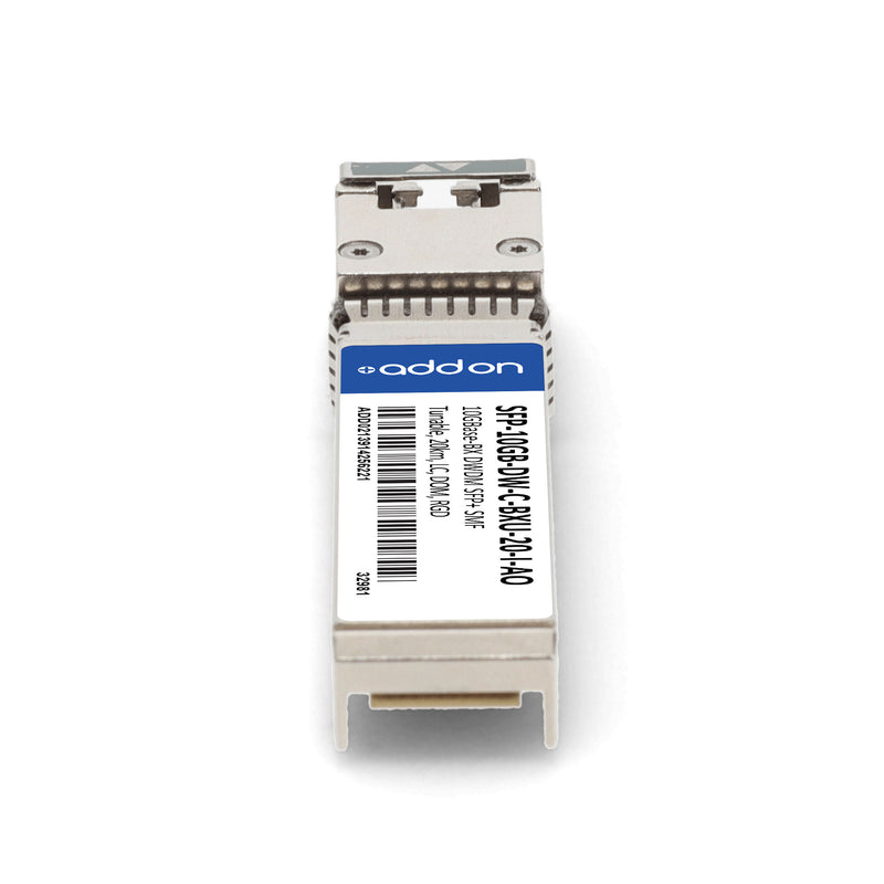 AddOn MSA & TAA 1G/10G-BX DWDM 100GHz Multi-Rate SFP+ Transceiver (SMF, 20km, Secondary, DOM, -40 to 85°C)