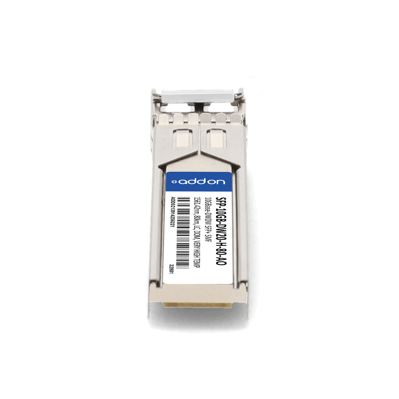 AddOn SFP-10GB-DW20-H-80 Compatible TAA 10GBase-DWDM SFP+ Transceiver (C-Band 100GHz, 1561.42 nm, 80 km, LC, DOM, -40 °C to 92 °C)