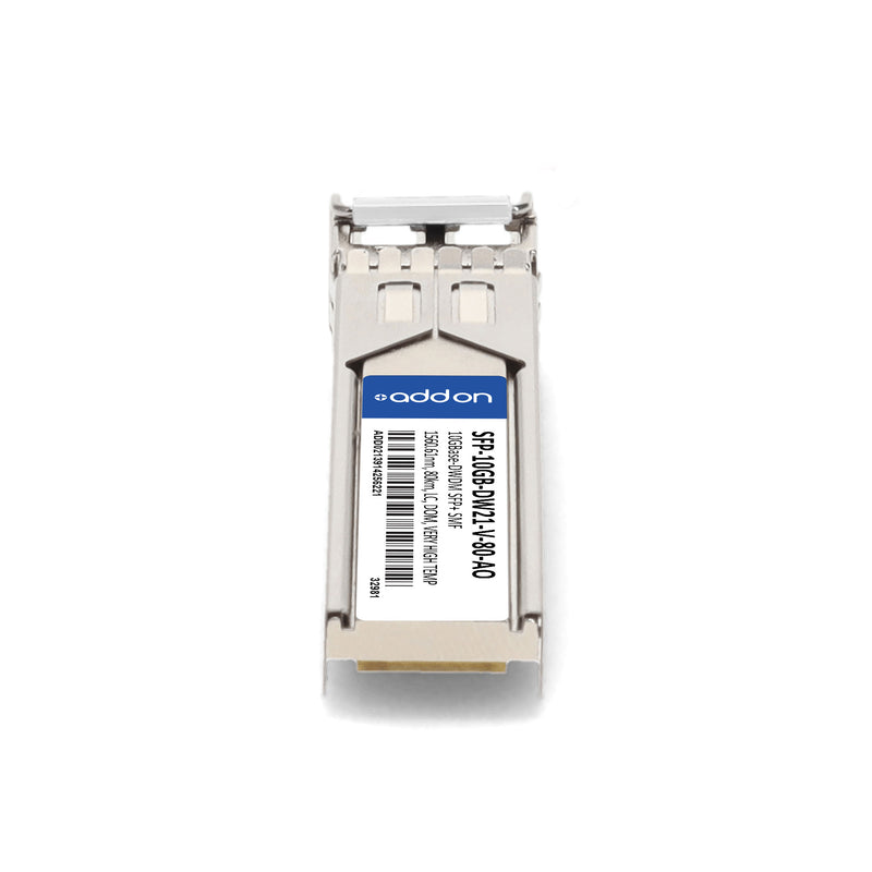 AddOn 10GBase-DWDM SFP+ Transceiver C-Band 100GHz SMF 1560.61nm 80km LC DOM TAA -40 to 95°C