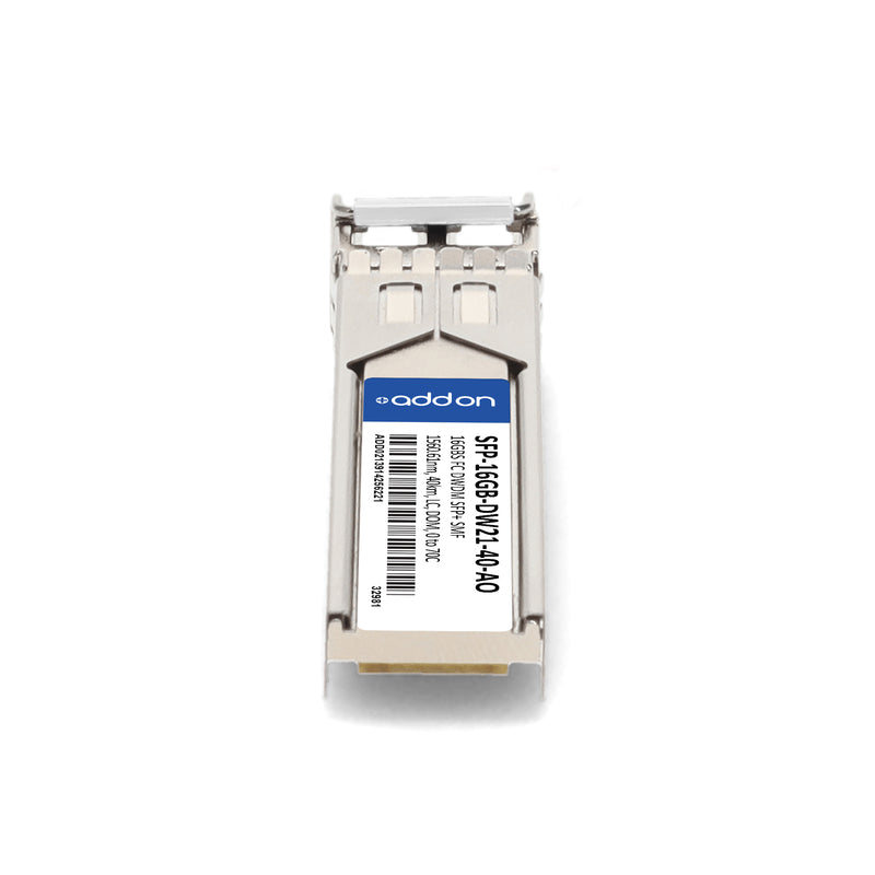 AddOn SFP-16GB-DW21-40 Compatible 16GBase-DWDM Fibre Channel SFP+ Transceiver (1560.61nm, 40km, LC, DOM, SMF, 0-70°C, TAA)
