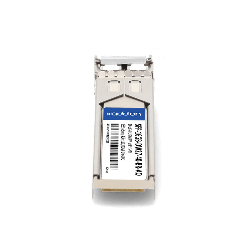 AddOn Brocade® Compatible TAA 16GBase-DWDM SFP+ Transceiver, DW27, 1555.75nm, 40km, LC, DOM, 0–70°C