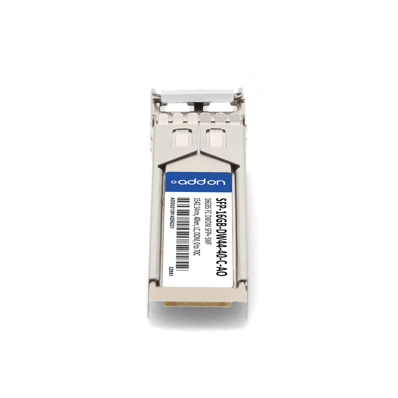 AddOn Cisco® Compatible TAA 16GBase-DWDM FC SFP+ Transceiver, DW44, 1542.14 nm, 40 km, LC, DOM, Commercial