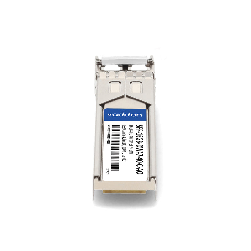 AddOn Cisco® SFP-16GB-DW47-40-C Compatible TAA 16GBase-DWDM FC SFP+ Transceiver (1539.77nm, 40km, LC, DOM, 0–70°C)