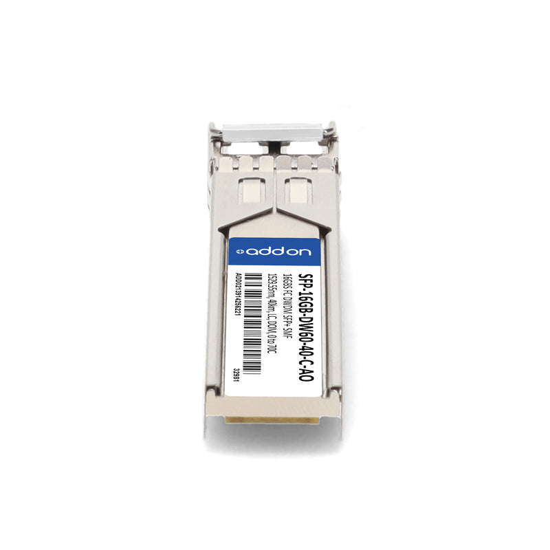 AddOn Cisco® SFP-16GB-DW60-40-C-AO Compatible TAA 16GBase-DWDM FC SFP+ Transceiver (C-Band, 100GHz, 1529.55nm, 40km, LC, DOM, 0-70°C)
