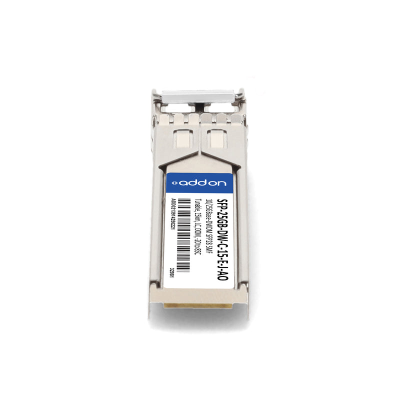 AddOn Juniper Networks® SFP-25GB-DW-C-15-E-J Compatible TAA 10/25GBase-DWDM SFP28 Tunable Transceiver (100GHz, SMF, 15km, LC, DOM, -20 to 85 °C)