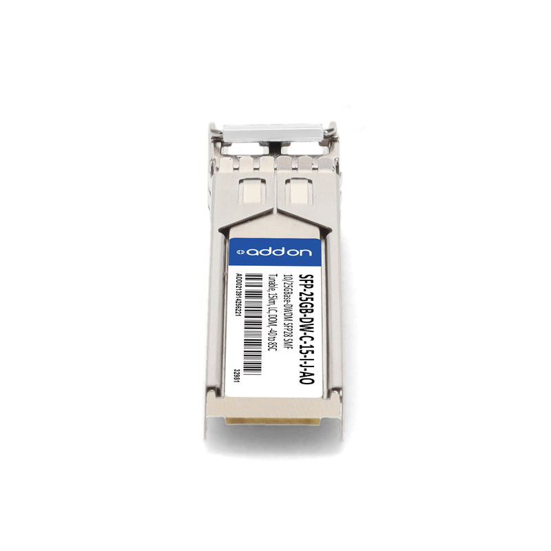 AddOn Juniper Networks® SFP-25GB-DW-C-15-I-J Compatible TAA 10/25GBase-DWDM SFP28 Dual-Rate Tunable Transceiver (100GHz, SMF, 15km, LC, DOM, -40 to 85°C)