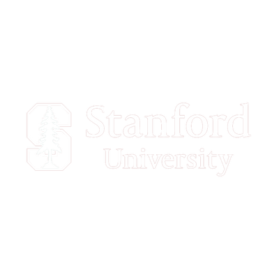 Stanford University logo in white on a white background