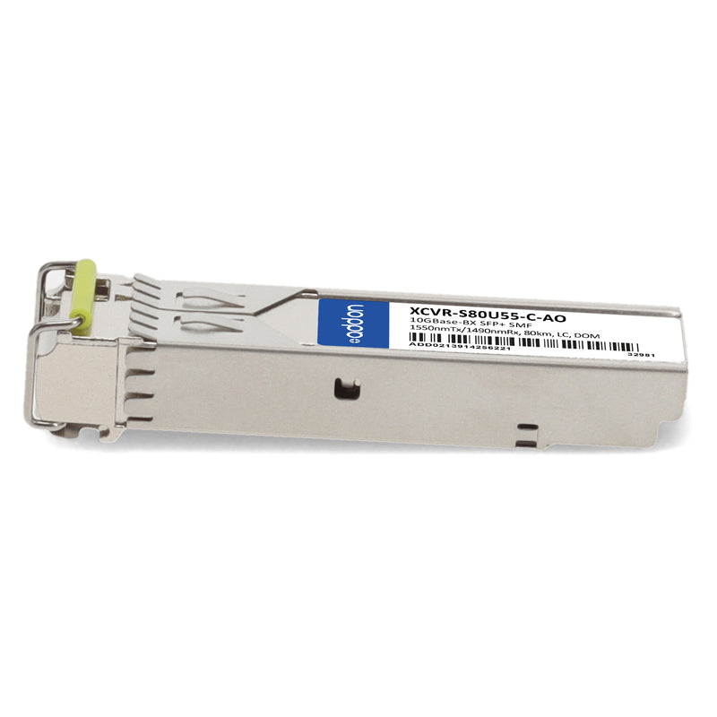 AddOn Ciena® XCVR-S80U55-C Compatible TAA 10GBase-BX SFP+ Transceiver (SMF, 1550nmTx/1490nmRx, 80km, LC, DOM)