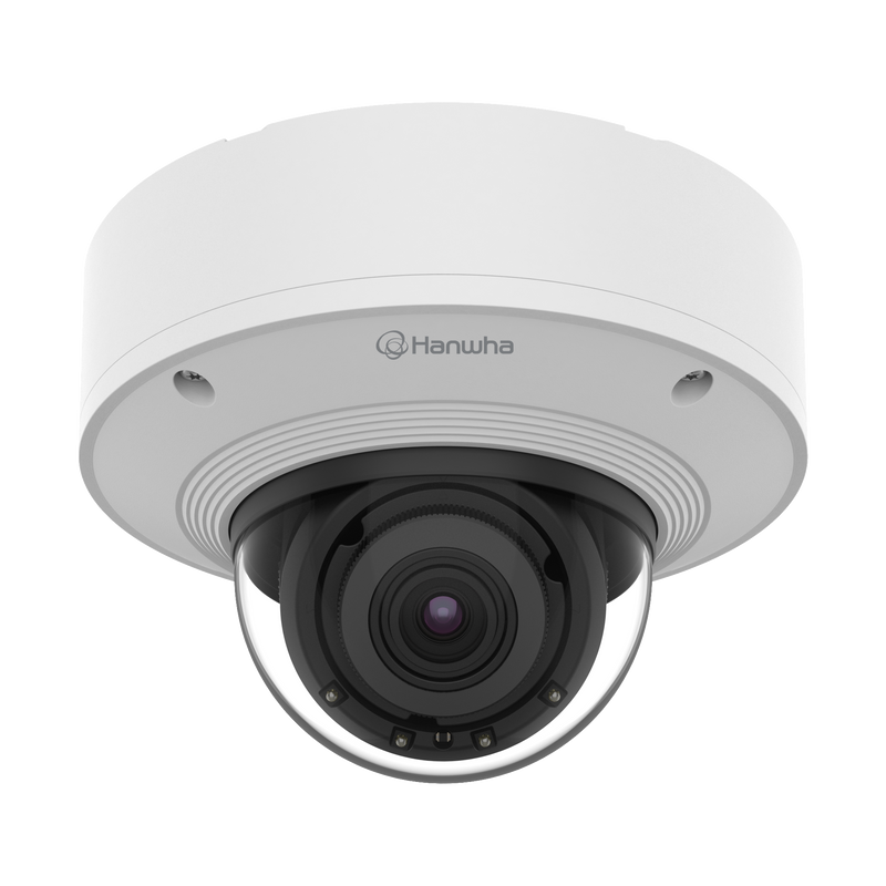 Hanwha XNV-8081RE 5MP IR PoE Extender Outdoor Vandal Dome Camera – White