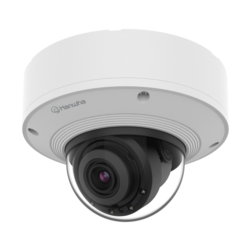 Hanwha XNV-8081RE 5MP IR PoE Extender Outdoor Vandal Dome Camera – White