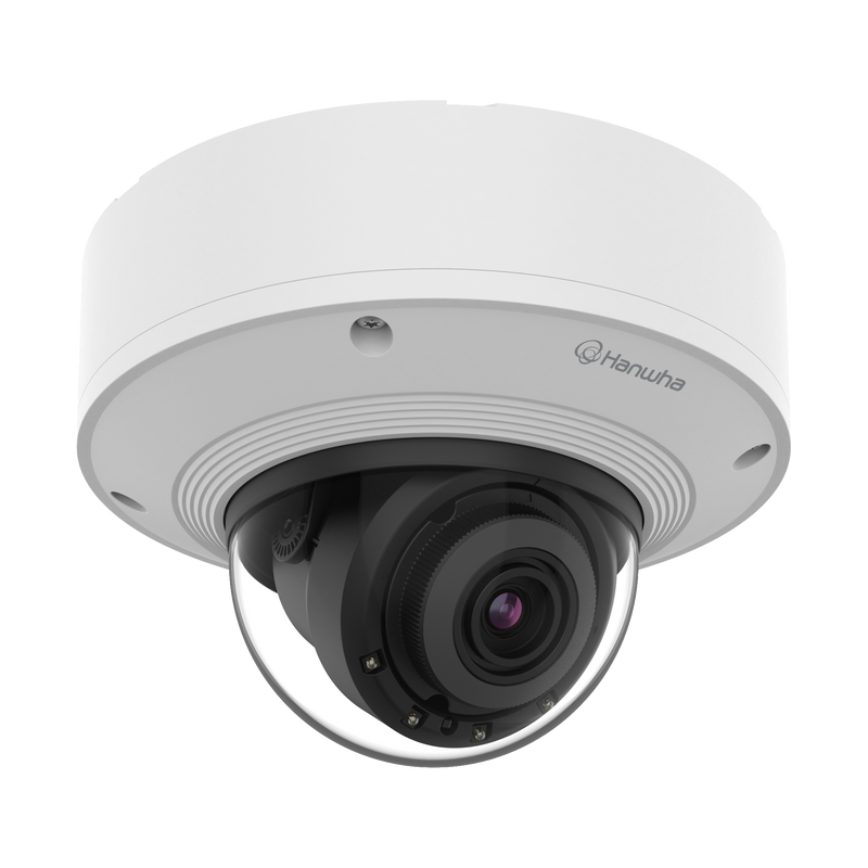 Hanwha XNV-8081RE 5MP IR PoE Extender Outdoor Vandal Dome Camera – White