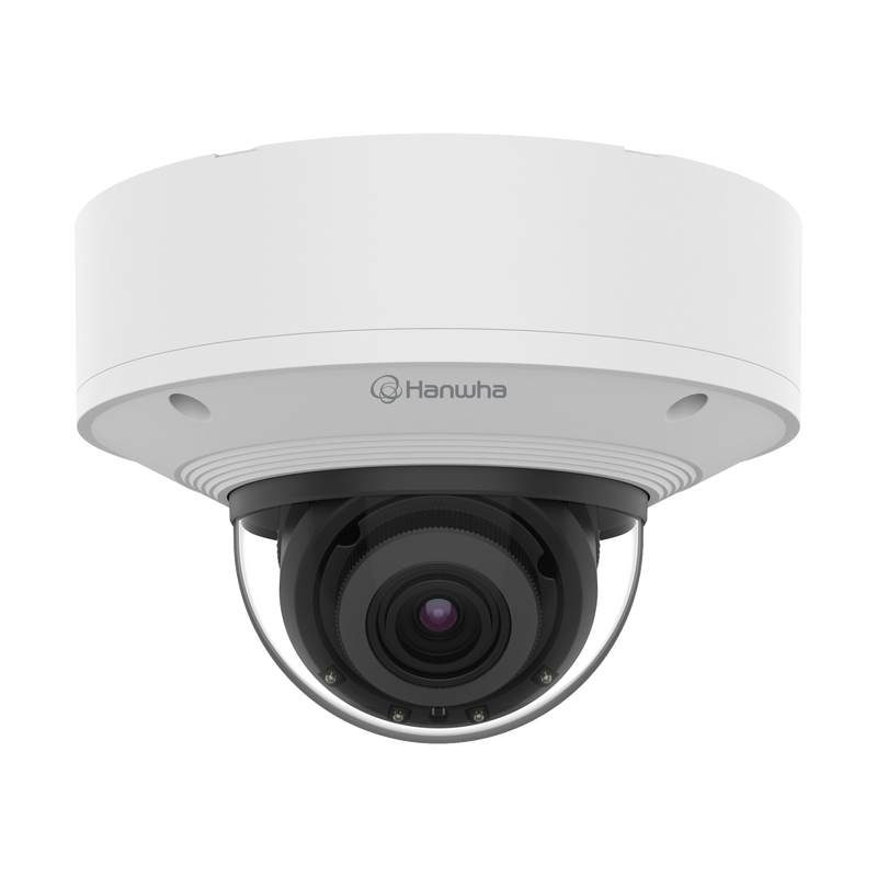 Hanwha XNV-8081RE 5MP IR PoE Extender Outdoor Vandal Dome Camera – White