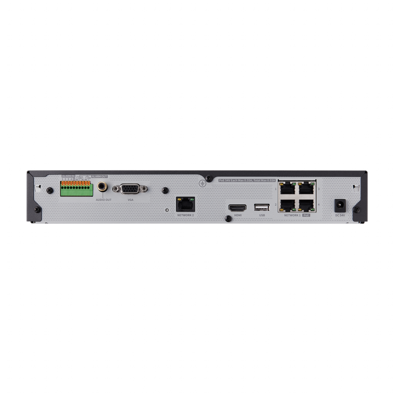 Wisenet XRN-420S 4-Channel 4K H.265 NVR – 6TB HDD