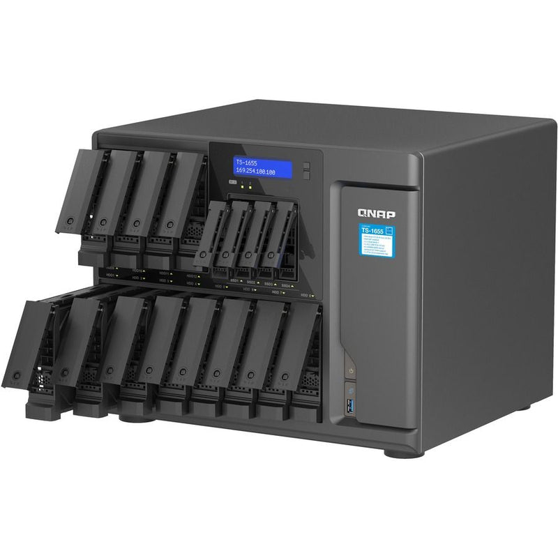 QNAP TS-1655-8G 16-Bay Tower NAS – Intel Atom C5125 8-Core, 8GB DDR4, 2.5GbE, Hybrid Storage, QuTS hero