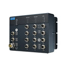 Advantech EN50155 IP67 12-Port Managed Ethernet Switch with 8x PoE + 4x Gigabit M12 Ports (EKI-9512E-4GMPX-AE)