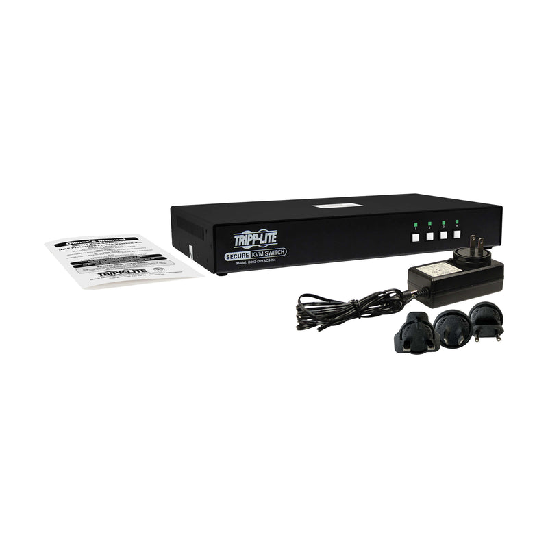 Eaton Tripp Lite B002-DP1AC4-N4 4-Port NIAP PP4.0 Secure DisplayPort KVM Switch with CAC, Audio, and 4K Support