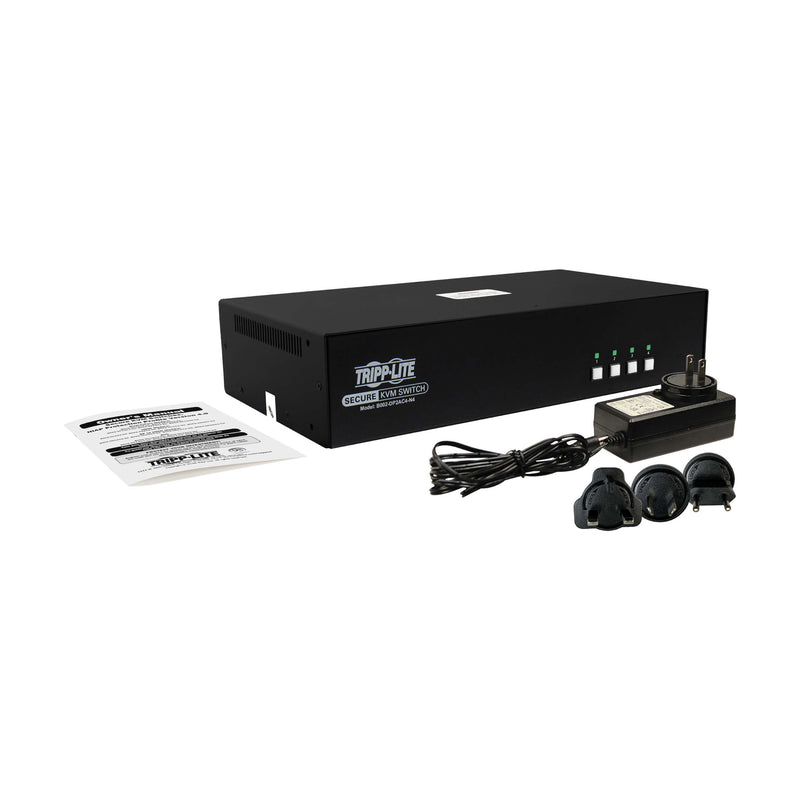 Eaton Tripp Lite B002-DP2AC4-N4 Secure 4-Port Dual-Head DisplayPort KVM Switch, NIAP PP4.0, 4K UHD, Audio, CAC, TAA-Compliant