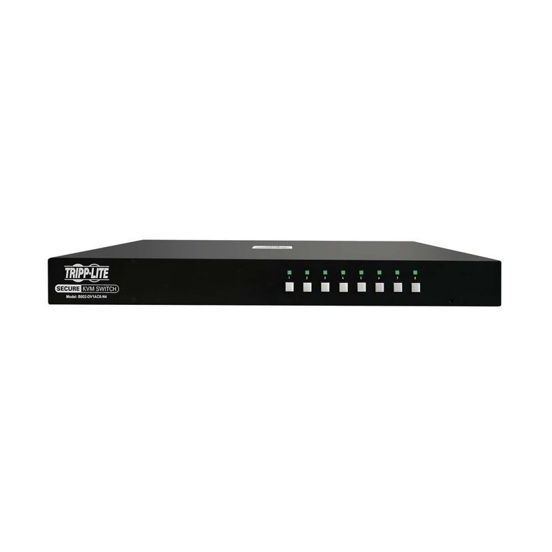 Eaton Tripp Lite 8-Port NIAP PP4.0-Certified Secure DVI KVM Switch with Audio & CAC – TAA, DVI-I, USB, 2560x1600@60Hz